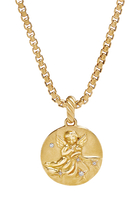 Zodiac Aquarius Amulet, 18k Yellow Gold & Diamonds